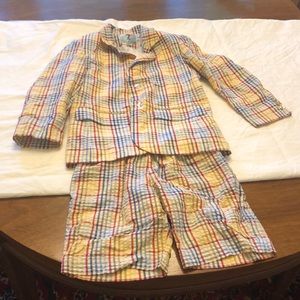 Papp d’Anjo seersucker plaid suit